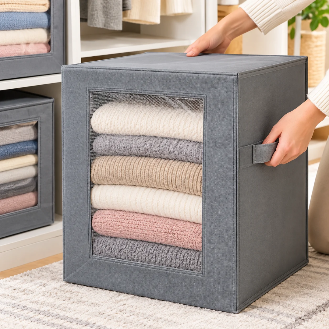 Stackable Large Storage Organizer With Lid